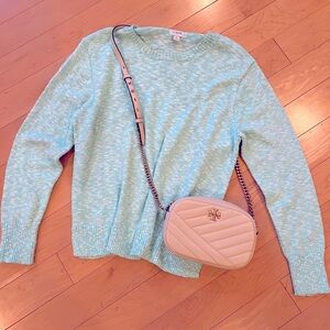 J Crew mint green cotton stretchy sweater Medium